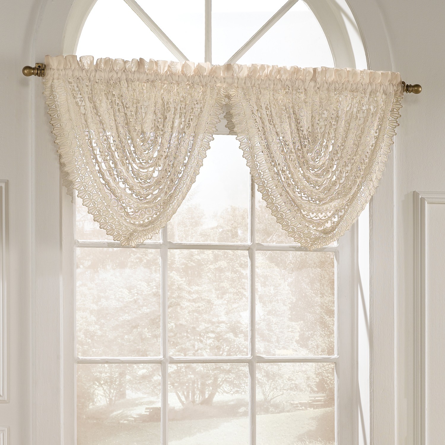 Marilyn Luxurious Macrame Look Curtain Panels And Waterfall