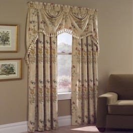 Jewel Embroidered Floral Curtain Panel