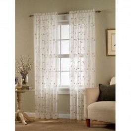 Stephanie Embroidered Sheer Curtain Panel