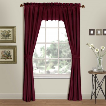 Westwood Solid Pole Top Curtain Panels and Valance