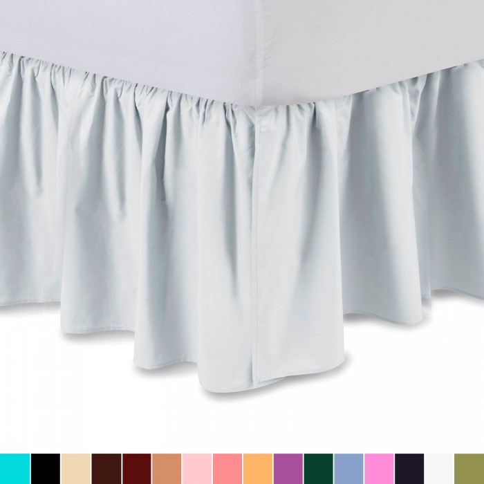 Solid Ruffled Bed Skirt Complete Dust Ruffle-14 Colors and All Sizes 