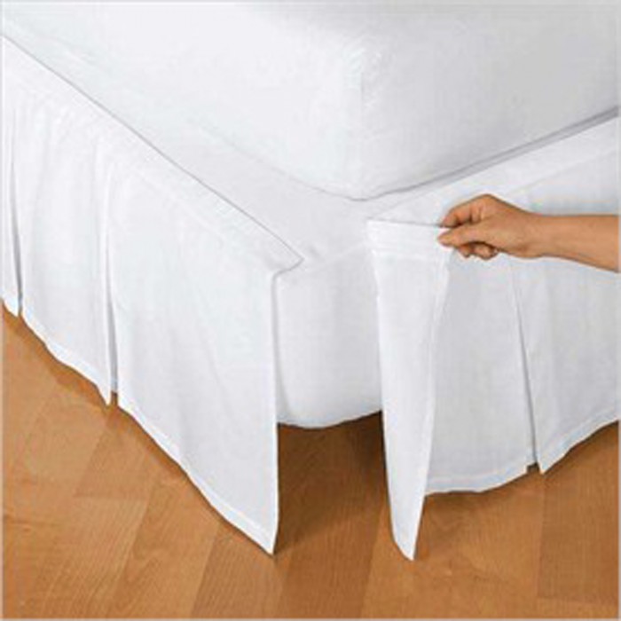 Detachable Box Pleat Cotton Bed Skirt, Detachable Bed Skirt Queen