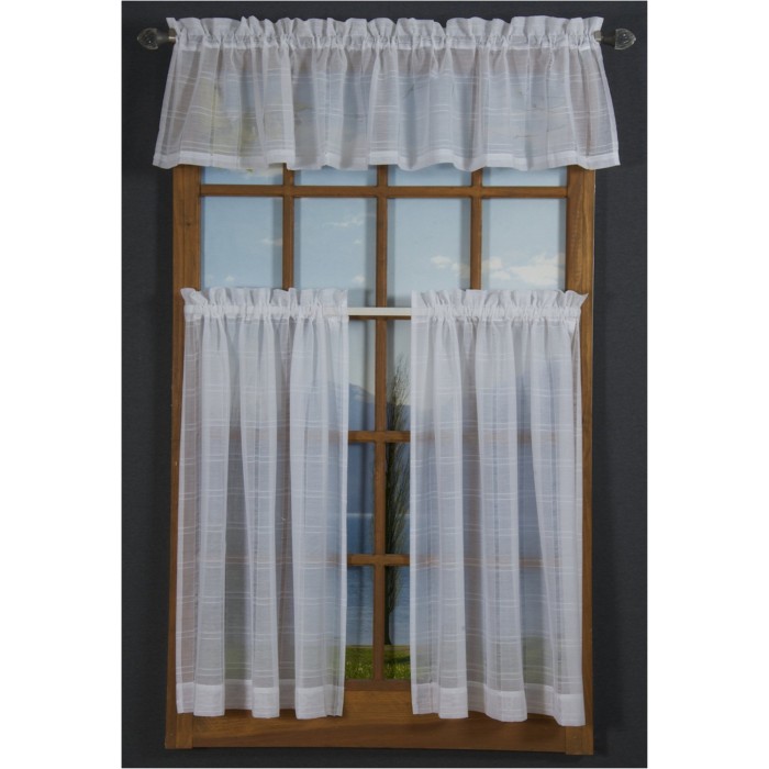 Leno Box Voile Cafe Curtain Pair And Valance Shopbedding Com