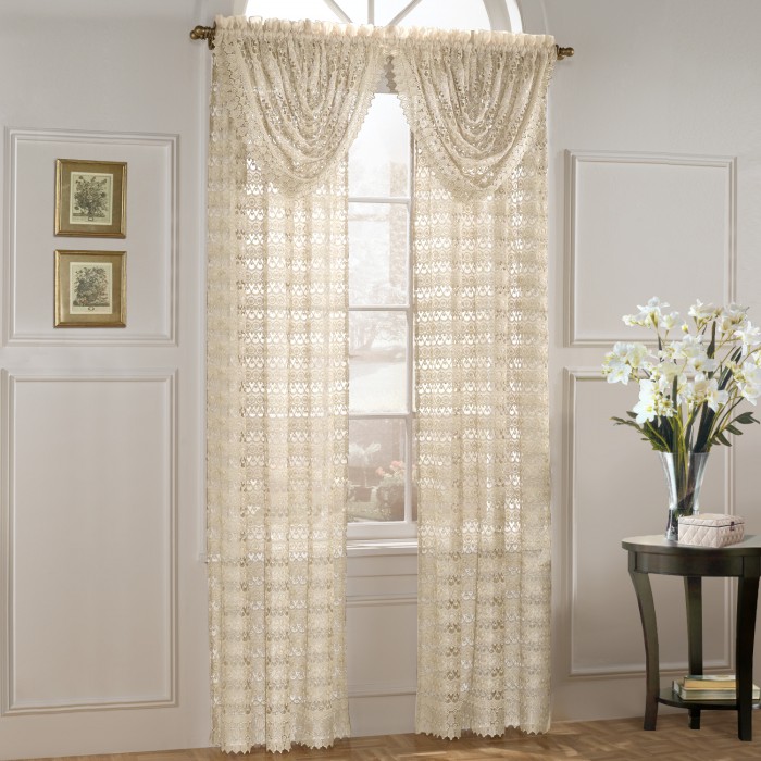 Marilyn Macrame Look Curtain Panels and Valance